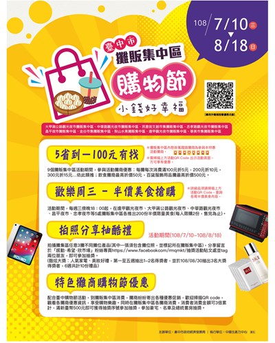 首屆台中購物節開跑　11夜市祭出限時優惠